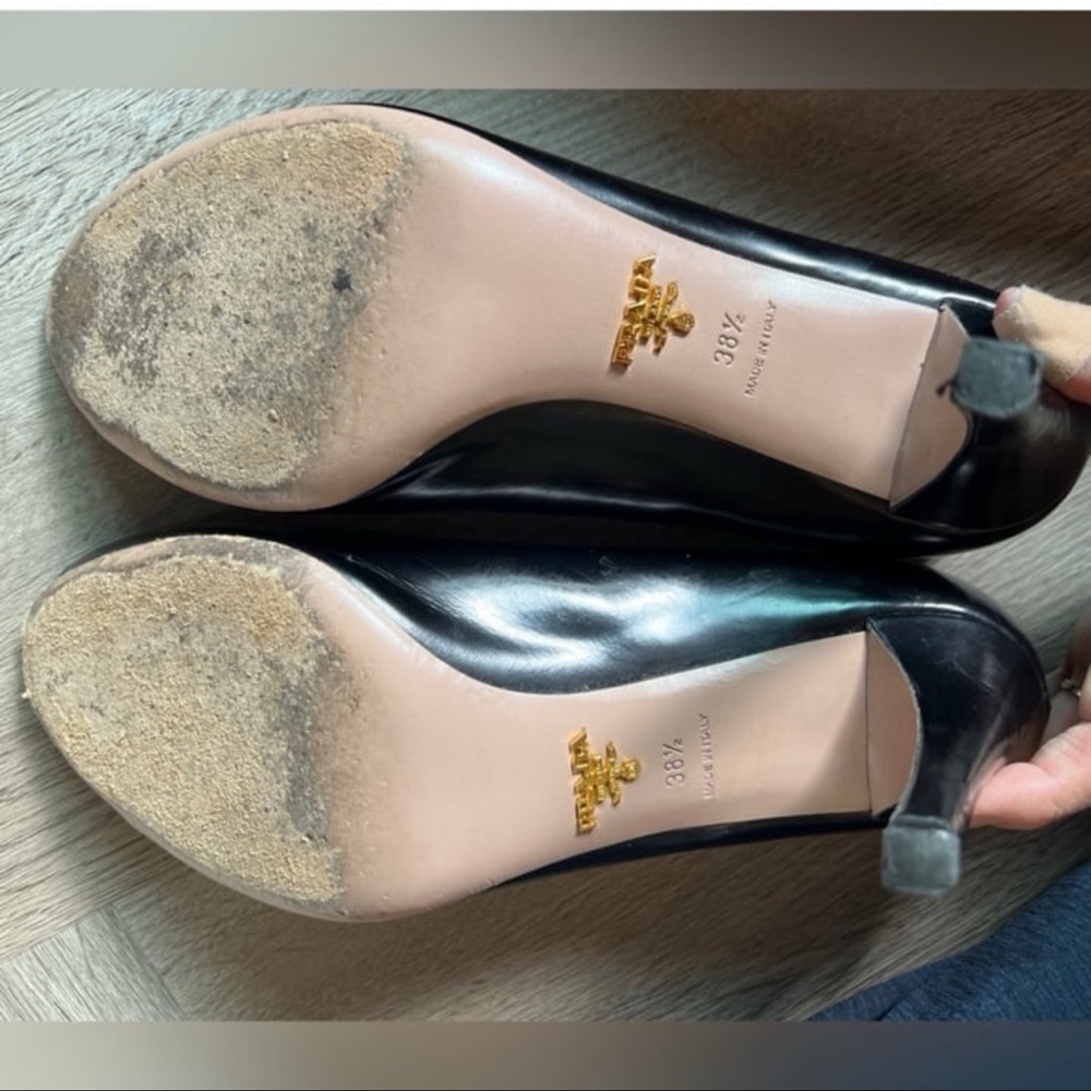 Prada Black Leather Heels - image 2